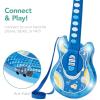 image:imageBest Choice Products 19in Kids Toy Guitar Pretend Play Musical Instrument Toy for Toddlers wMic Stand 8 Demo Songs Lights amp Sounds  PinkElectric Blue