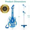 image:imageBest Choice Products 19in Kids Toy Guitar Pretend Play Musical Instrument Toy for Toddlers wMic Stand 8 Demo Songs Lights amp Sounds  PinkElectric Blue