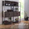image:imageBest Choice Products 4Tier Bookshelf Tall Bookcase Wood Storage Cabinet for Living Room Bedroom Entryway Home Office wCabinet Enclosed Storage Shelf Space Metal Sturdy Frame  Dark WalnutDark Walnut