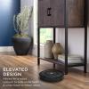 image:imageBest Choice Products 4Tier Bookshelf Tall Bookcase Wood Storage Cabinet for Living Room Bedroom Entryway Home Office wCabinet Enclosed Storage Shelf Space Metal Sturdy Frame  Dark WalnutDark Walnut