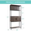 image:imageBest Choice Products 4Tier Bookshelf Tall Bookcase Wood Storage Cabinet for Living Room Bedroom Entryway Home Office wCabinet Enclosed Storage Shelf Space Metal Sturdy Frame  Dark WalnutDark Walnut