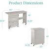 image:imageBest Choice Products Folding Sewing Table Multipurpose Craft Station amp Side Desk with Compact Design Wheels Shelves Storage Trays Pegs Magnetic Doors Metal Doorknobs  WalnutCreamGrey