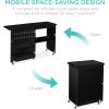 image:imageBest Choice Products Folding Sewing Table Multipurpose Craft Station amp Side Desk with Compact Design Wheels Shelves Storage Trays Pegs Magnetic Doors Metal Doorknobs  WalnutCreamBlack