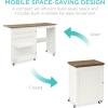 image:imageBest Choice Products Folding Sewing Table Multipurpose Craft Station amp Side Desk with Compact Design Wheels Shelves Storage Trays Pegs Magnetic Doors Metal Doorknobs  WalnutCreamWalnut  Cream