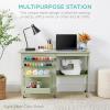 image:imageBest Choice Products Folding Sewing Table Multipurpose Craft Station amp Side Desk with Compact Design Wheels Shelves Storage Trays Pegs Magnetic Doors Metal Doorknobs  WalnutCreamNaturalWhite