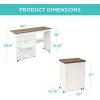 image:imageBest Choice Products Folding Sewing Table Multipurpose Craft Station amp Side Desk with Compact Design Wheels Shelves Storage Trays Pegs Magnetic Doors Metal Doorknobs  WalnutCreamWalnut  Cream