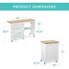 image:imageBest Choice Products Folding Sewing Table Multipurpose Craft Station amp Side Desk with Compact Design Wheels Shelves Storage Trays Pegs Magnetic Doors Metal Doorknobs  WalnutCreamNaturalWhite