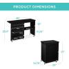 image:imageBest Choice Products Folding Sewing Table Multipurpose Craft Station amp Side Desk with Compact Design Wheels Shelves Storage Trays Pegs Magnetic Doors Metal Doorknobs  WalnutCreamBlack