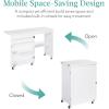 image:imageBest Choice Products Folding Sewing Table Multipurpose Craft Station amp Side Desk with Compact Design Wheels Shelves Storage Trays Pegs Magnetic Doors Metal Doorknobs  WalnutCreamWhite