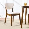 image:imageBest Choice Products Wooden Dining Chairs Wood MidCentury Modern Upholstered Side Chairs Farmhouse Cushioned Dining Chairs Set of 4 for Dining Room  WalnutCream