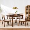 image:imageBest Choice Products Wooden Dining Chairs Wood MidCentury Modern Upholstered Side Chairs Farmhouse Cushioned Dining Chairs Set of 4 for Dining Room  WalnutCream