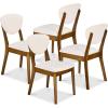 image:imageBest Choice Products Wooden Dining Chairs Wood MidCentury Modern Upholstered Side Chairs Farmhouse Cushioned Dining Chairs Set of 4 for Dining Room  WalnutCream