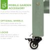image:imageBest Choice Products Mobile Garden Potting Bench Outdoor Wood Workstation Table wSliding Tabletop 4 Locking Wheels Food Grade Dry Sink Storage Shelves  Sage GreenSage Green
