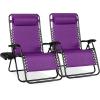 image:imageBest Choice Products Set of 2 Adjustable Steel Mesh Zero Gravity Lounge Chair Recliners wPillows and Cup Holder Trays  MarigoldWhiteAmethyst Purple