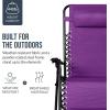 image:imageBest Choice Products Set of 2 Adjustable Steel Mesh Zero Gravity Lounge Chair Recliners wPillows and Cup Holder Trays  MarigoldWhiteAmethyst Purple