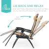 image:imageBest Choice Products Set of 2 Adjustable Steel Mesh Zero Gravity Lounge Chair Recliners wPillows and Cup Holder Trays  MarigoldWhiteBeige