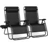 image:imageBest Choice Products Set of 2 Adjustable Steel Mesh Zero Gravity Lounge Chair Recliners wPillows and Cup Holder Trays  MarigoldWhiteBlack
