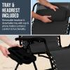 image:imageBest Choice Products Set of 2 Adjustable Steel Mesh Zero Gravity Lounge Chair Recliners wPillows and Cup Holder Trays  MarigoldWhiteBlack Stripes