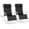 image:imageBest Choice Products Set of 2 Adjustable Steel Mesh Zero Gravity Lounge Chair Recliners wPillows and Cup Holder Trays  MarigoldWhiteBlackWhite