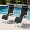 image:imageBest Choice Products Set of 2 Adjustable Steel Mesh Zero Gravity Lounge Chair Recliners wPillows and Cup Holder Trays  MarigoldWhiteBlackWhite