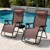 image:imageBest Choice Products Set of 2 Adjustable Steel Mesh Zero Gravity Lounge Chair Recliners wPillows and Cup Holder Trays  MarigoldWhiteBrown
