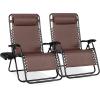 image:imageBest Choice Products Set of 2 Adjustable Steel Mesh Zero Gravity Lounge Chair Recliners wPillows and Cup Holder Trays  MarigoldWhiteBrown