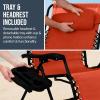 image:imageBest Choice Products Set of 2 Adjustable Steel Mesh Zero Gravity Lounge Chair Recliners wPillows and Cup Holder Trays  MarigoldWhiteBurnt Orange
