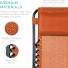 image:imageBest Choice Products Set of 2 Adjustable Steel Mesh Zero Gravity Lounge Chair Recliners wPillows and Cup Holder Trays  MarigoldWhiteBurnt Orange