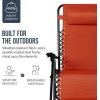 image:imageBest Choice Products Set of 2 Adjustable Steel Mesh Zero Gravity Lounge Chair Recliners wPillows and Cup Holder Trays  MarigoldWhiteBurnt Orange