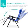 image:imageBest Choice Products Set of 2 Adjustable Steel Mesh Zero Gravity Lounge Chair Recliners wPillows and Cup Holder Trays  MarigoldWhiteCobalt Blue