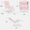 image:imageBest Choice Products Set of 2 Adjustable Steel Mesh Zero Gravity Lounge Chair Recliners wPillows and Cup Holder Trays  MarigoldWhiteFlamingo StripesWhite