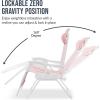 image:imageBest Choice Products Set of 2 Adjustable Steel Mesh Zero Gravity Lounge Chair Recliners wPillows and Cup Holder Trays  MarigoldWhiteFlamingo StripesWhite