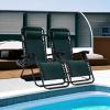 image:imageBest Choice Products Set of 2 Adjustable Steel Mesh Zero Gravity Lounge Chair Recliners wPillows and Cup Holder Trays  MarigoldWhiteForest Green