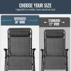 image:imageBest Choice Products Set of 2 Adjustable Steel Mesh Zero Gravity Lounge Chair Recliners wPillows and Cup Holder Trays  MarigoldWhiteGrey