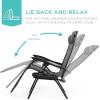 image:imageBest Choice Products Set of 2 Adjustable Steel Mesh Zero Gravity Lounge Chair Recliners wPillows and Cup Holder Trays  MarigoldWhiteGrey
