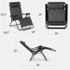 image:imageBest Choice Products Set of 2 Adjustable Steel Mesh Zero Gravity Lounge Chair Recliners wPillows and Cup Holder Trays  MarigoldWhiteGrey