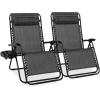 image:imageBest Choice Products Set of 2 Adjustable Steel Mesh Zero Gravity Lounge Chair Recliners wPillows and Cup Holder Trays  MarigoldWhiteGrey