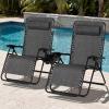 image:imageBest Choice Products Set of 2 Adjustable Steel Mesh Zero Gravity Lounge Chair Recliners wPillows and Cup Holder Trays  MarigoldWhiteGrey