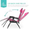 image:imageBest Choice Products Set of 2 Adjustable Steel Mesh Zero Gravity Lounge Chair Recliners wPillows and Cup Holder Trays  MarigoldWhiteHot Pink
