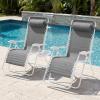 image:imageBest Choice Products Set of 2 Adjustable Steel Mesh Zero Gravity Lounge Chair Recliners wPillows and Cup Holder Trays  MarigoldWhiteIce GrayWhite