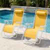 image:imageBest Choice Products Set of 2 Adjustable Steel Mesh Zero Gravity Lounge Chair Recliners wPillows and Cup Holder Trays  MarigoldWhiteMarigoldWhite