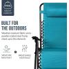 image:imageBest Choice Products Set of 2 Adjustable Steel Mesh Zero Gravity Lounge Chair Recliners wPillows and Cup Holder Trays  MarigoldWhitePeacock Blue