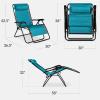 image:imageBest Choice Products Set of 2 Adjustable Steel Mesh Zero Gravity Lounge Chair Recliners wPillows and Cup Holder Trays  MarigoldWhitePeacock Blue