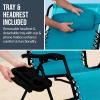 image:imageBest Choice Products Set of 2 Adjustable Steel Mesh Zero Gravity Lounge Chair Recliners wPillows and Cup Holder Trays  MarigoldWhitePeacock Blue