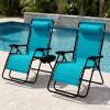 image:imageBest Choice Products Set of 2 Adjustable Steel Mesh Zero Gravity Lounge Chair Recliners wPillows and Cup Holder Trays  MarigoldWhitePeacock Blue