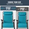 image:imageBest Choice Products Set of 2 Adjustable Steel Mesh Zero Gravity Lounge Chair Recliners wPillows and Cup Holder Trays  MarigoldWhitePeacock Blue