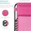 image:imageBest Choice Products Set of 2 Adjustable Steel Mesh Zero Gravity Lounge Chair Recliners wPillows and Cup Holder Trays  MarigoldWhitePink