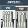 image:imageBest Choice Products Set of 2 Adjustable Steel Mesh Zero Gravity Lounge Chair Recliners wPillows and Cup Holder Trays  MarigoldWhiteSage Green Stripes