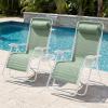 image:imageBest Choice Products Set of 2 Adjustable Steel Mesh Zero Gravity Lounge Chair Recliners wPillows and Cup Holder Trays  MarigoldWhiteSage GreenWhite