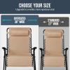 image:imageBest Choice Products Set of 2 Adjustable Steel Mesh Zero Gravity Lounge Chair Recliners wPillows and Cup Holder Trays  MarigoldWhiteSand